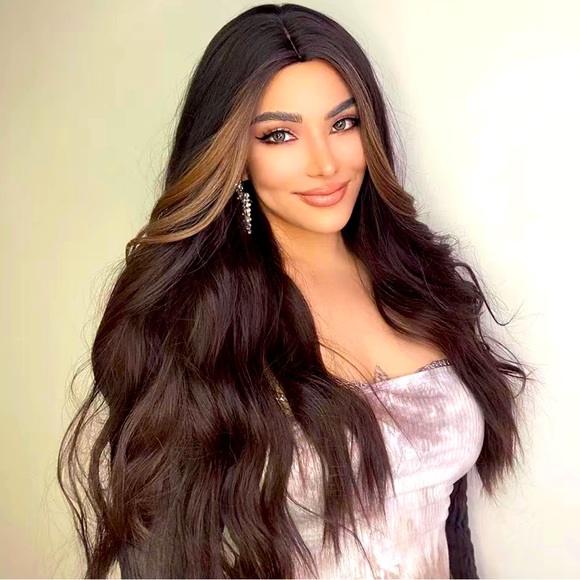 Long beautiful natural human hair wig